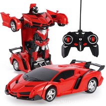 무선조종자동차 알씨카 드리프트 RC카 대형 입문용 엔진 새로운 2 in 1 rc car toy 변형 로봇 자동차 운전 차량 스포츠카 모델 remote control car rc, 빨간색