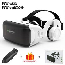 반달마켓 3D안경 입체 VR 가상 현실 3D 안경 상자 스테레오 헤드셋 스마트 헬멧 IOS 안 드 로이드 폰 무선, 08 B-With Box Y1 Remote