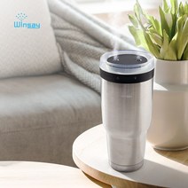 윈세이 스테인리스 스텐 무선 가습기 차량용 무드등 휴대용 700ml, 아이보리