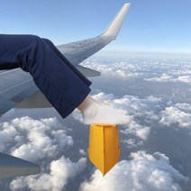 비행기 발받침 기내 발쿠션 발받침 발해먹, 블루