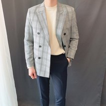 포마드클래식 더블 체크 블레이저