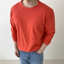 RSV 루즈핏 박스 슬라브 무지 긴팔 티셔츠