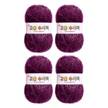 울클럽 별꽃수세미 DIY 고급수세미실 4볼세트 + 동영상제공, 180바이올렛플럼