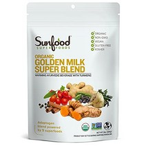 sunfood 슈퍼푸드 골든 밀크 슈퍼 블렌드 - 모든 천연 유기농 재료 | 울트라 클린 화학 물질 인공 향료 첨가제 또는 충전제 없음 | non-gmo 글루텐 프리 비건 코셔 |
