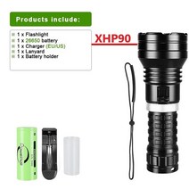 LED 수중랜턴 초고휘도 방수후레쉬 다이빙 해루질써치 써치라이트 선박 스쿠버 작업등, 패키지 xhp90b, 다이빙 손전등