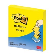 쓰리엠 포스트잇 포스트잇 KR-330 강한점착용 팝업 리필 76 x 76 mm, 그리움 노랑, 4개입