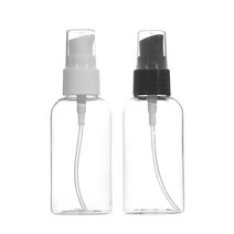 [허브스프레이] 에센스 펌프용기 50ml~100ml, 1개, 50ml 투명용기(타원형) 검정캡