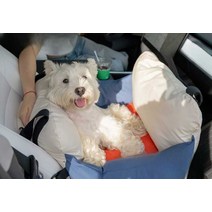강아지카시트 강아지안전벨트 반려동물 벨트, (베이지+블루)20파운드 이하의 반려동물 권장