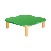 크로바모양 영아책상(원목다리)(290mm)(의자별매) H61-1 좌식용 어린이집책상 돌봄교실책상 유치원책상 공부방책상