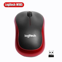 무선 버티컬 트랙볼게이블루투스 마우스Logitech-M330/M185 무선 무소음 마우스 2.4GHz USB 1000DPI 사무, 02 Red M185, 한개옵션1