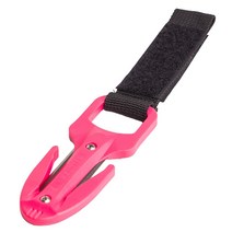 스쿠버 다이빙 칼 양면 다이빙 케이블 라인 로프 커터 blade with sheath bag 스노클링 안전 비상 절단 도구 blade, 분홍색