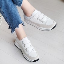 구두모모 가죽 밸크로 밴딩끈 키높이 스니커즈 4001