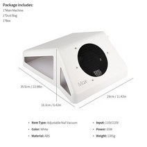 가정용 집진기 먼지흡입기 이동식 연기흡입기 목공집진기 네일 더스트 팬 진공 청소기 65W 강력하고 조절, 01 White_03 EU Plug(220-240V)