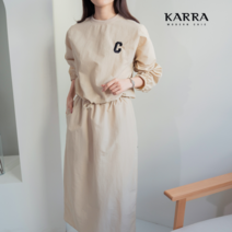 카라 KARRA (77까지)로고바스락블라우스+스커트SET_KB3SSE006Q