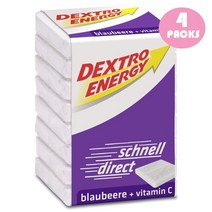 Dextro Energy 덱스트로에너지 [독일발송] 블루베리 포도당캔디 비타민C 8개입 4팩, 4개