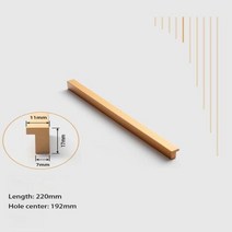 바가구 MECANS가구 긴 손잡이 캐비닛 당김 서랍 옷장 T 바 금 주방, W4402Y-192mm