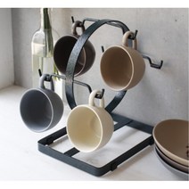 ZG협력사 좁은공간 활용 여러컵 6P 머그컵 걸이 씽크대컵걸이 컵보관 컵정리대, 1개, 블랙