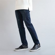 디벨로 남자 스판 9부 워싱 히든 밴딩 청바지 컷팅진 슬림핏