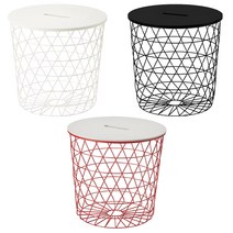 [이케아] KVISTBRO 크비스트브로 수납테이블44cm/협탁, 색상:레드/라이트그레이_705.253.87