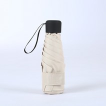 캠핑파라솔 야외 낚시 파라솔 여자 포켓 플랫 미니 우산 휴대용 5 접는 비 여성 블랙 코팅 파라솔 여행 태, 01 Beige