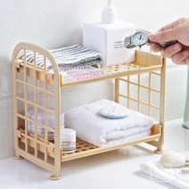[미미글로벌]조립식 DIY 2층 수납 정리 미니 플라스틱 선반 RD-10118, 2단 미니선반-핑크