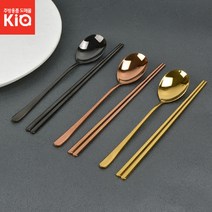 티타늄 수저세트 젓가락 숟가락 4칼라 고급 커트러리, 티타늄 골드 수저세트