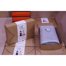 결혼답례품 스누피수건 선물용수건 송월타올답례, 아이보리연회색회색갈색