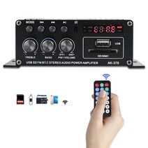 앰프스피커 AK-370 자동 음악 서브 우퍼 스피커 20W + 20W 오디오 증폭기 보드 DC 12V 디지털 오디오 앰프, 단일옵션