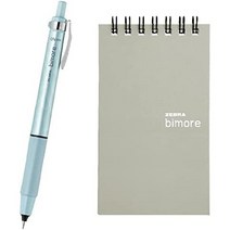 일본직발송 3. ZEBRA 얼룩말 젤 볼펜 비모어 메모장 세트 미문자 블랙 잉크 블루 그레이 축 SE-JJ114-BGR, One Size