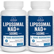 [nmn 영양제] Liposomal NAD 500 mg Trans-Resveratrol 300 세포 에너지 대사 및 DNA 복구를 위한 NMN 보충제보다 효율적인 우수한 흡수성, [02] 60개(2개 팩), 1개