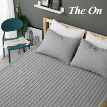 더온 여름 모노블 미끄럼방지+밴딩형 침대패드 /고급선염소재, 그레이
