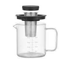 FWT 레이어 프렌치 메이커 플런저 핸드 커피 필터 티 메이커 여과기, 1200ml, 분명한, 유리