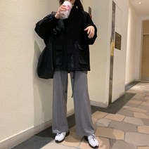여성 트렌치코트 봄 popular2xl 느슨한 솔리드 유행 캐주얼 ins 스타일 카고