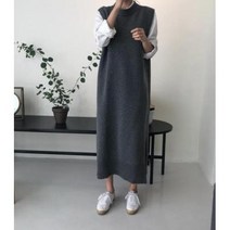 엘피 결혼식 빅사이즈 하객 임산부 만삭촬영 돌잔치엄마 상견례 가을 겨울 니트 조끼 롱 원피스 엄마등원룩 30대여성 40대미시 77사이즈여성쇼핑몰