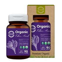 오가닉 유기농 엽산 600mg 비건 인증 제품 시금치 추출 고함량 엽산제 가임기 여성 남성 부부 임신 준비 초기 중기 후기 임산부 수유부 영양제 건강 기능식품, 유기농 엽산제 90정, 3개