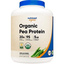 Nutricost 유기농 완두콩 단백질 분리 분말 (5LBS) - 식물 채식 친화적 인 글루텐 무료 비 GMO 5
