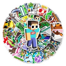 네디아 DIY 스트릿 스티커 아이패드 노트북 캐리어 Z플립 꾸미기 50pc 마인 크래프트, 마인크래프