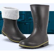 굿위드 겨울 낚시장화 선상 바다 갯벌 주방 안전 부츠 기모안감, 250mm, 블랙