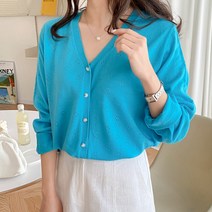 아모르데이 여성용 메로 베이 스카시 브이넥 니트 사계절 원피스 레이어드 가디건