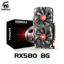Veineda 그래픽 카드 RX580 8GB 256Bit 2048SP GDDR5 RX 580 시리즈 DisplayPort placa de 비디오