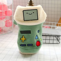 강아지 가을 겨울 따뜻한 캐릭터 자수 모직 코트