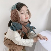 아이원더 아가일패턴 니트 목도리 아동머플러