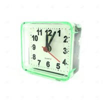 레트로 알람 시계 탁상형 90년대 스타일 플라스틱 저소음 초침소리 건전지 방식, 블루