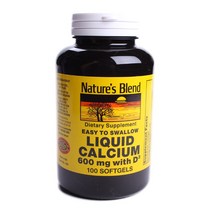 네이쳐스블렌드 Natures Blend 리퀴드 칼슘 600mg D3 소프트젤, 100개입 × 1개