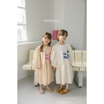 23봄 로미쥬리 랄라벌룬원피스 XS(3호)-XXL(13호) 여아 레터링 나염 박시핏