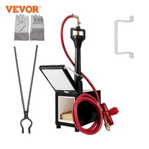 금은세공 vevor 가스 프로판 위조 대장간 용광로 휴대용 단일 버너 하나의 도어 제어, 없음