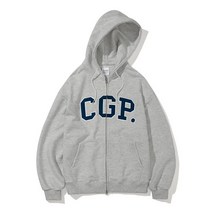 코드그라피 CGP 아치로고 후드 집업 그레이