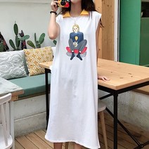 나루니(NARUNI) 반나시원피스 윙어깨 윙숄더 롱원피스 긴원피스 일러스트원피스 프린팅