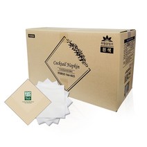 당일발송 4000매 인쇄 칵테일냅킨 흰색지 갈색지 3박스이상 무료인쇄 무형광천연펄프, 01.칵테일 흰색지