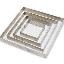 타르트 만들기 스텐 낮은 타공 사각 타르트틀 높이2cm, 8cm